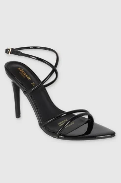 Tacón puntal tiras charol