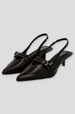 Tacón puntl kitten slingback hebilla mini