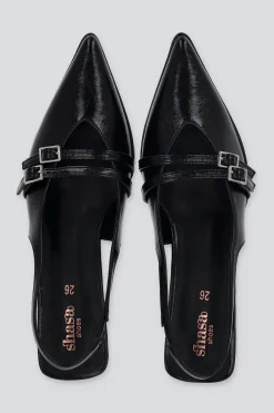 Tacón puntl kitten slingback hebilla mini