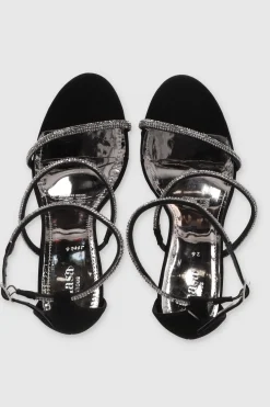 Tacón tiras delgadas brillos