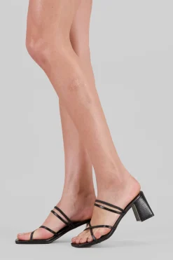 Tacón tiras delgadas croco mini