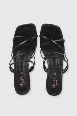 Tacón tiras delgadas croco mini