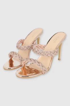 Tacon doble trenza brillos