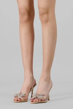 Tacon transparente moño brillos