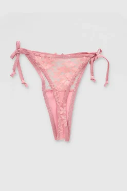 Tanga con moños y encaje