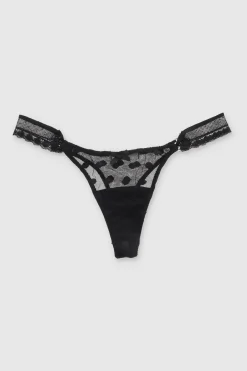 Tanga mesh aros encaje lateral