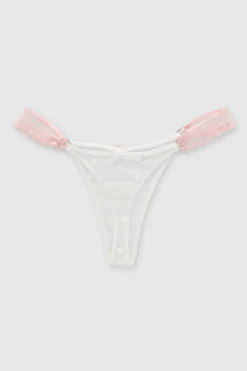 Tanga mesh aros encaje lateral