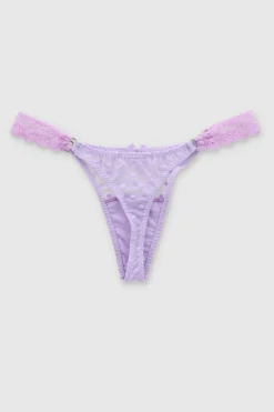 Tanga mesh aros encaje lateral