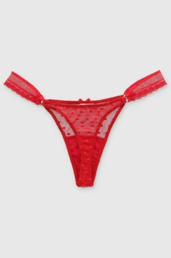 Tanga mesh aros encaje lateral