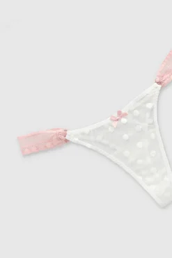 Tanga mesh aros encaje lateral