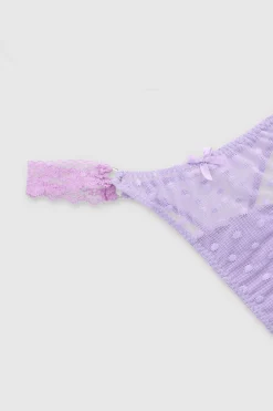 Tanga mesh aros encaje lateral