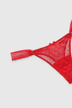 Tanga mesh aros encaje lateral