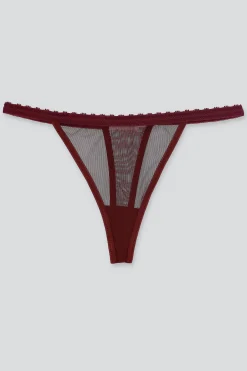 Tanga mesh liso encaje