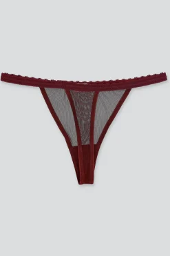 Tanga mesh liso encaje