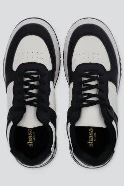 Tenis retro bicolor suela ancha