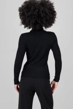 Top acanalado manga larga