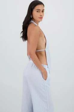 Top amarre espalda descubierta rayas