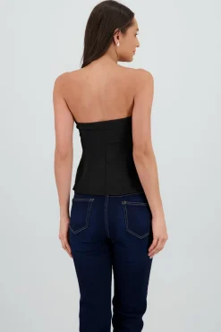 Top bandeau sastre con botones