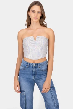 Top brillos strapless