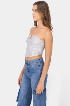 Top brillos strapless