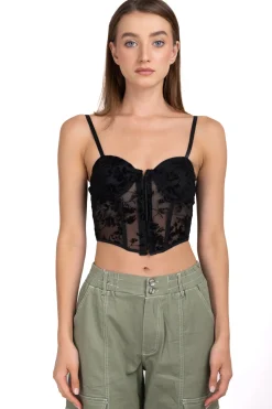 Top bustier mesh floreado