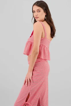 Top con olan tirantes detalle moños