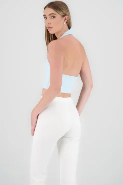 Top corto halter liso