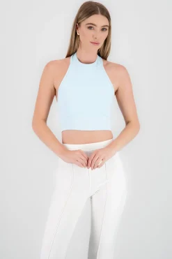 Top corto halter liso