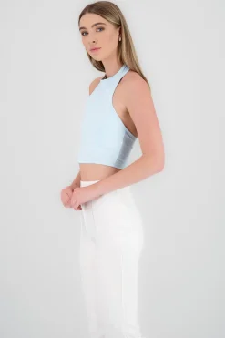 Top corto halter liso