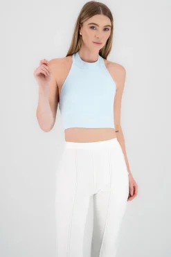 Top corto halter liso