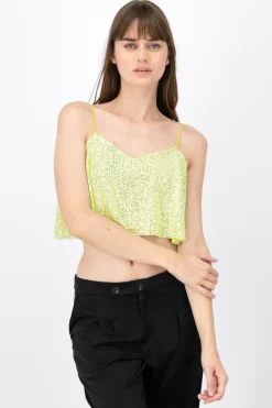 Top crop brillos tirantes