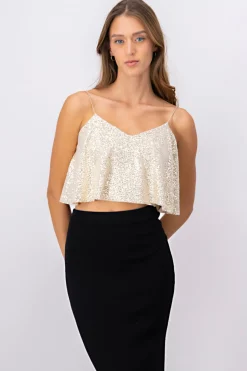 Top crop brillos tirantes