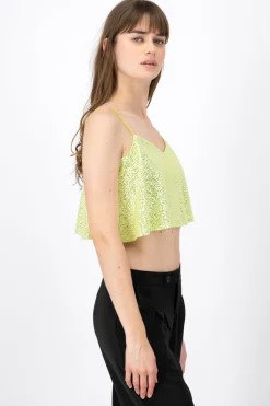 Top crop brillos tirantes