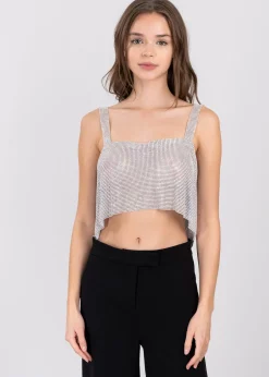 Top Crop Espalda Descubierta Brillos