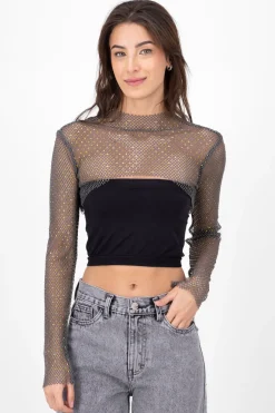 Top Crop Red Pedrería