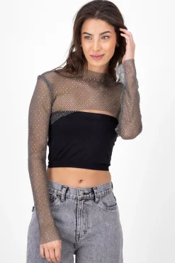 Top Crop Red Pedrería