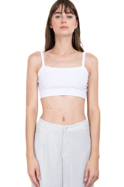 Top crop tirantes acanalado