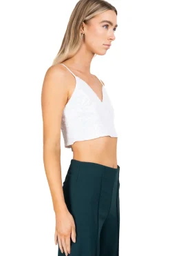 Top crop tirantes lentejuelas