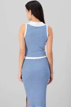 Top cuello polo rayas