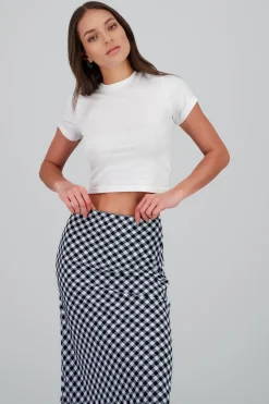 Top de manga corta con cuello redondo