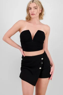 Top de mesh con escote y varilla