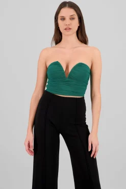 Top de mesh con escote y varilla