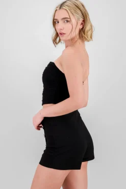 Top de mesh con escote y varilla