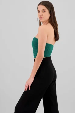 Top de mesh con escote y varilla