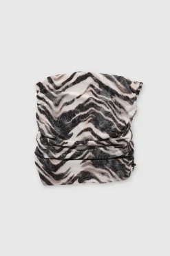 top drapeado estampado animal print