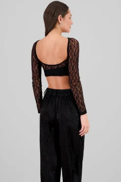 Top encaje manga larga