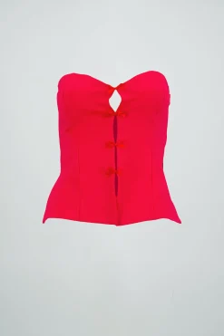 Top escote corazon detalle moños