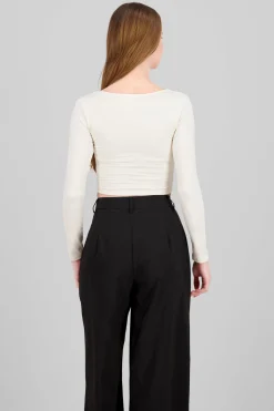 Top escote cuadrado con manga larga