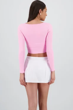 Top escote cuadrado con manga larga