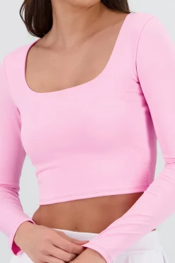 Top escote cuadrado con manga larga